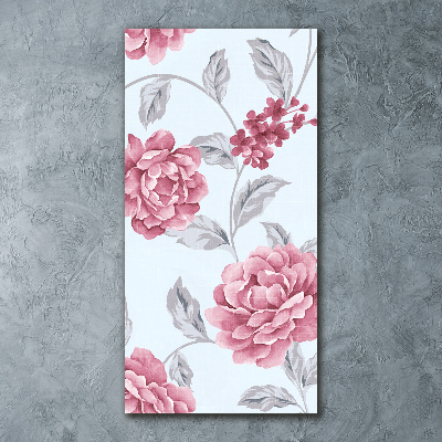 Quadro stampa su vetro acrilico verticale Peonie
