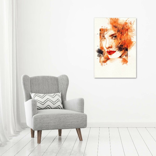 Quadro acrilico verticale Donna astratta