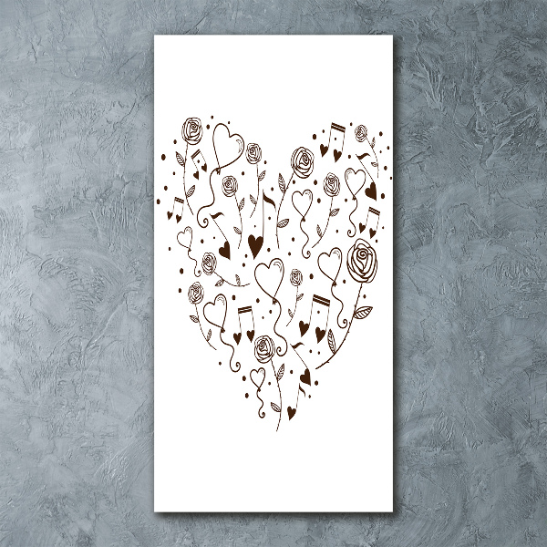 Quadro stampa su vetro acrilico verticale Cuore