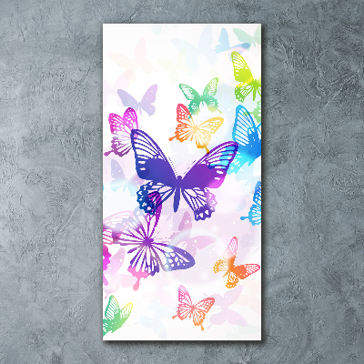 Quadro acrilico verticale Farfalle colorate