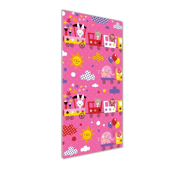 Quadro vetro acrilico verticale Treno Felice