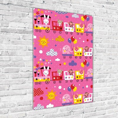 Quadro vetro acrilico verticale Treno Felice