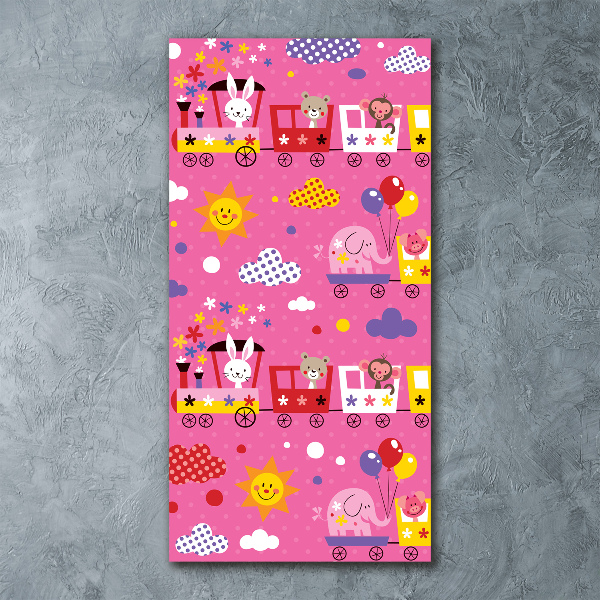 Quadro vetro acrilico verticale Treno Felice