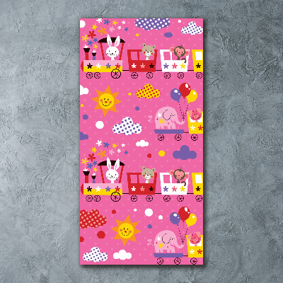 Quadro vetro acrilico verticale Treno Felice