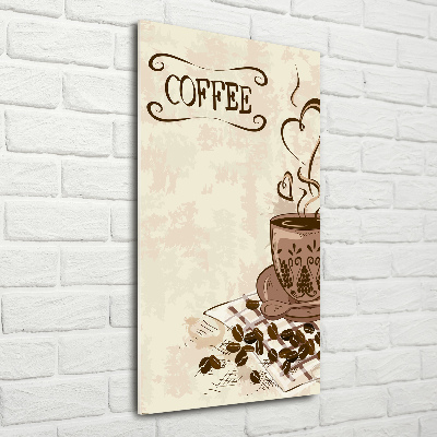 Quadro stampa su vetro acrilico verticale Caffè aromatico