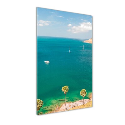 Quadro in vetro acrilico verticale Yacht in Thailandia