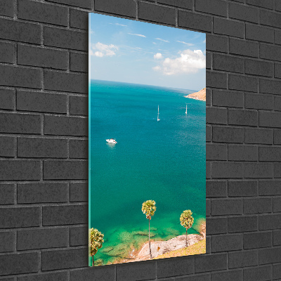 Quadro in vetro acrilico verticale Yacht in Thailandia