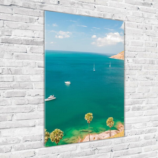Quadro in vetro acrilico verticale Yacht in Thailandia