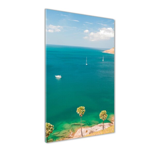 Quadro in vetro acrilico verticale Yacht in Thailandia