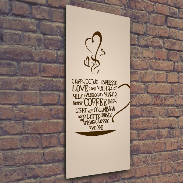 Quadro in vetro acrilico verticale Una tazza di caffè