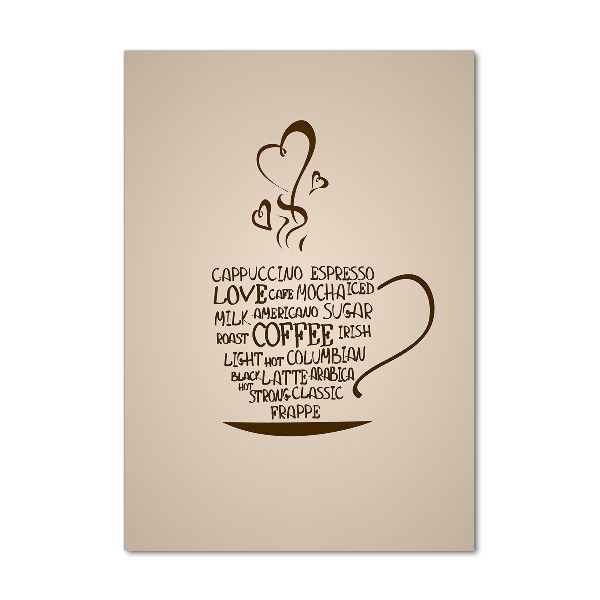 Quadro in vetro acrilico verticale Una tazza di caffè