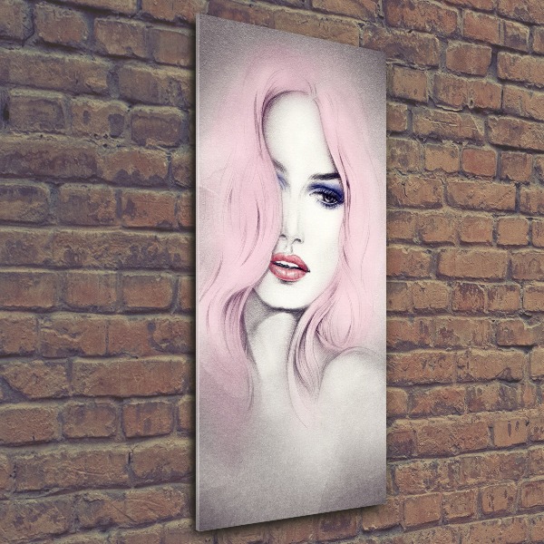 Quadro vetro acrilico verticale Donna astratta