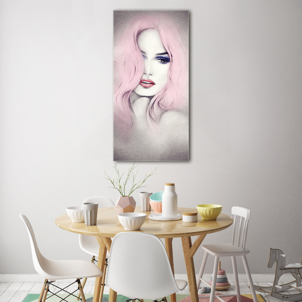Quadro vetro acrilico verticale Donna astratta