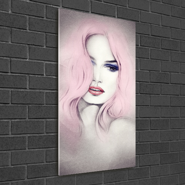 Quadro vetro acrilico verticale Donna astratta