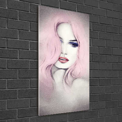 Quadro vetro acrilico verticale Donna astratta