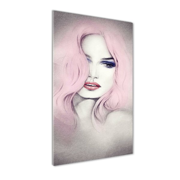 Quadro vetro acrilico verticale Donna astratta