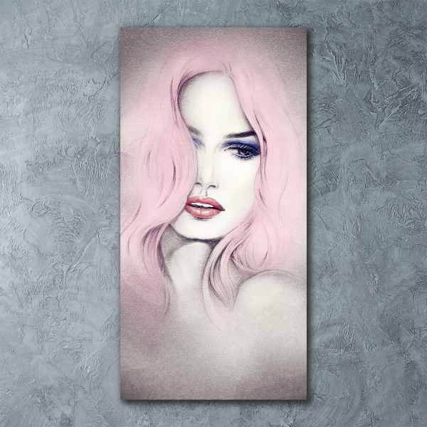 Quadro vetro acrilico verticale Donna astratta