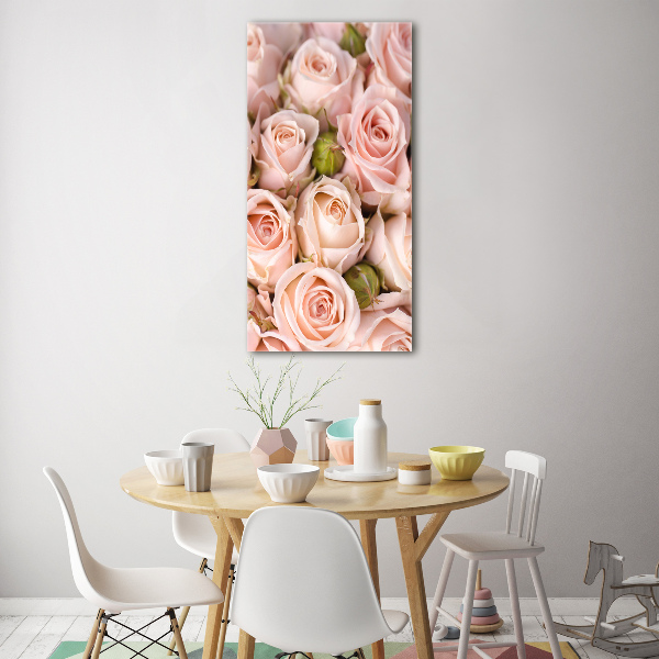 Quadro acrilico verticale Bouquet di rose