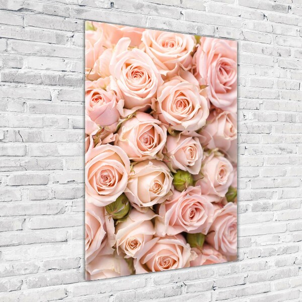 Quadro acrilico verticale Bouquet di rose