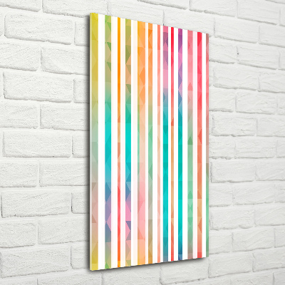 Quadro stampa su vetro acrilico verticale Strisce colorate