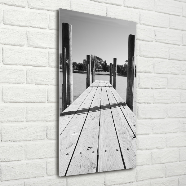 Quadro acrilico verticale Molo in legno