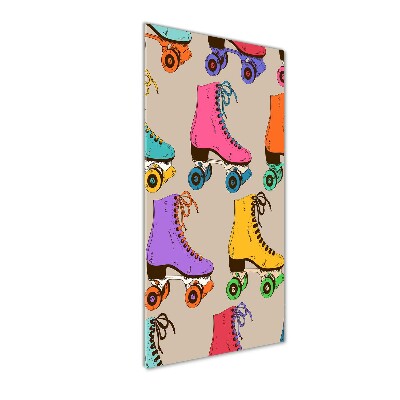 Quadro acrilico verticale Pattini a rotelle colorati