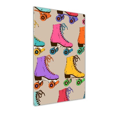 Quadro acrilico verticale Pattini a rotelle colorati