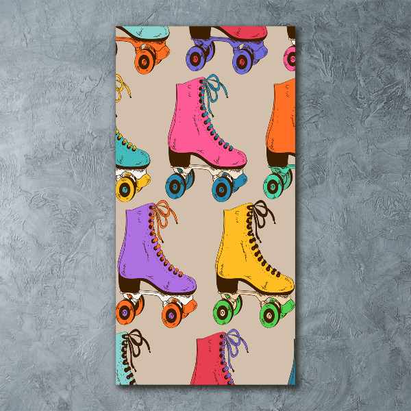 Quadro acrilico verticale Pattini a rotelle colorati