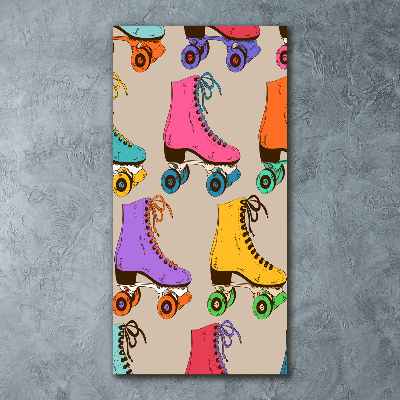 Quadro acrilico verticale Pattini a rotelle colorati