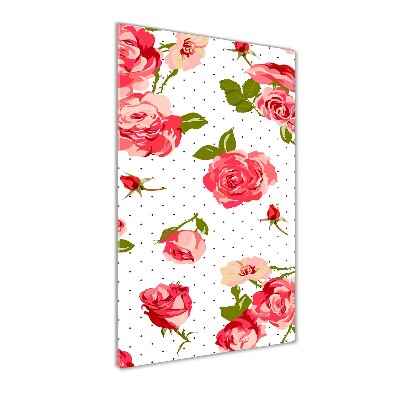 Quadro vetro acrilico verticale Rose selvatiche