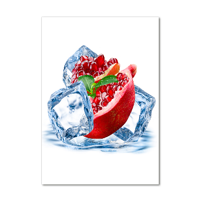 Quadro acrilico verticale Melograno e ghiaccio