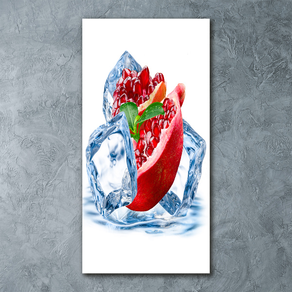 Quadro acrilico verticale Melograno e ghiaccio