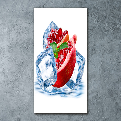 Quadro acrilico verticale Melograno e ghiaccio