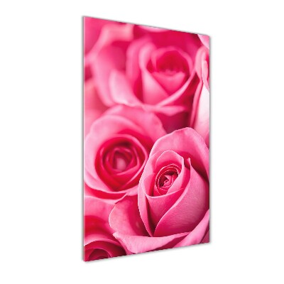 Quadro acrilico verticale Rose rosa