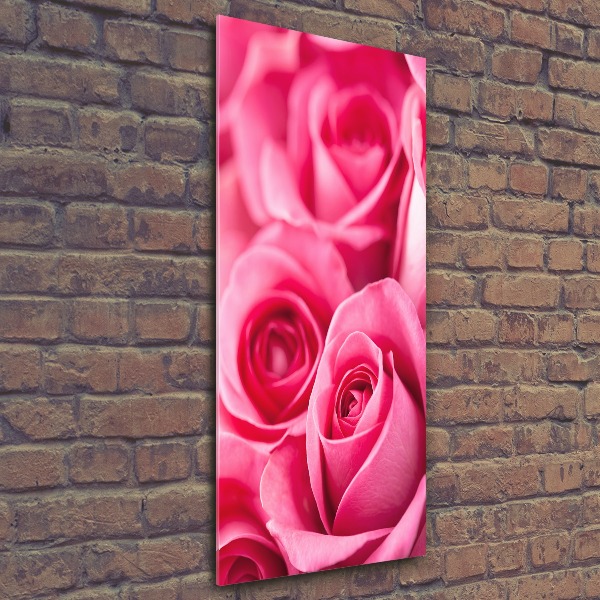 Quadro acrilico verticale Rose rosa