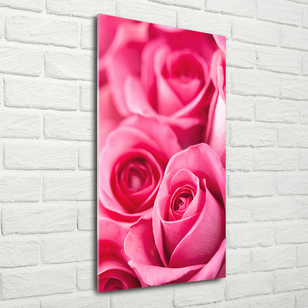 Quadro acrilico verticale Rose rosa