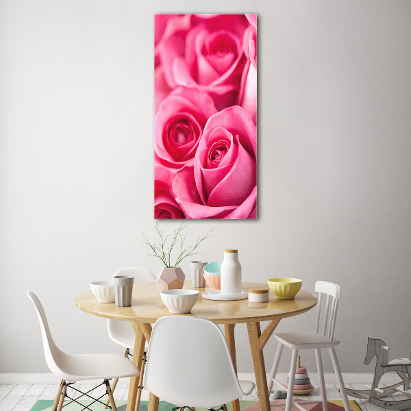 Quadro acrilico verticale Rose rosa