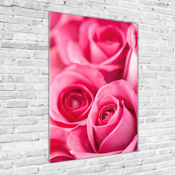 Quadro acrilico verticale Rose rosa