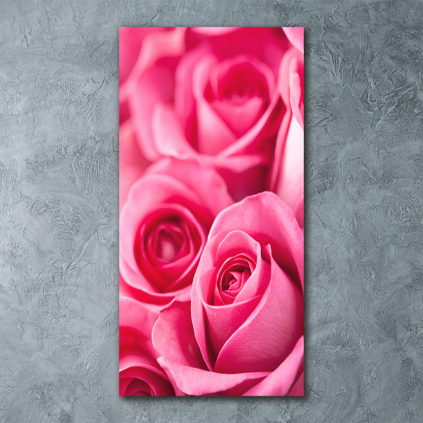 Quadro acrilico verticale Rose rosa