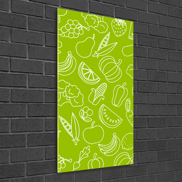 Quadro in vetro acrilico verticale Verdura e frutta