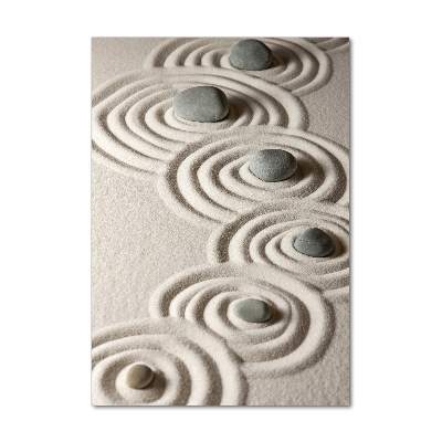 Quadro in vetro acrilico verticale Pietre nella sabbia