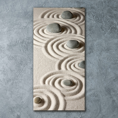 Quadro in vetro acrilico verticale Pietre nella sabbia