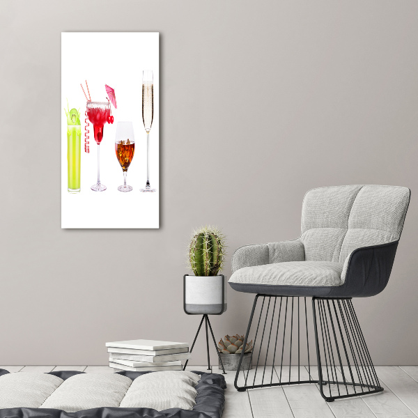 Quadro stampa su vetro acrilico verticale Cocktail colorati
