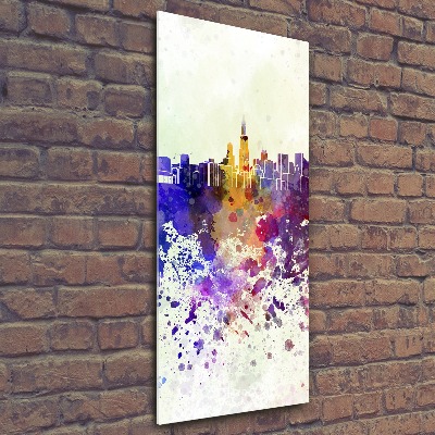 Quadro vetro acrilico verticale Chicago colorata