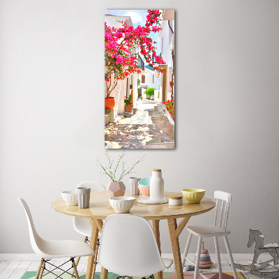 Quadro in vetro acrilico verticale Strade greche