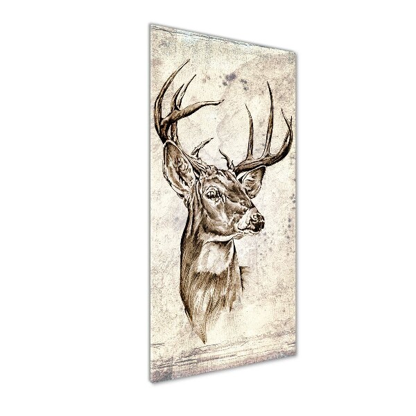 Quadro stampa su vetro acrilico verticale Cervo