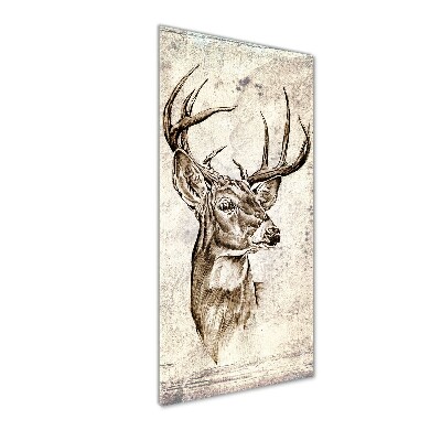 Quadro stampa su vetro acrilico verticale Cervo