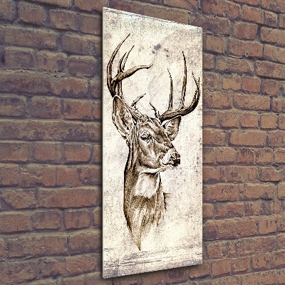 Quadro stampa su vetro acrilico verticale Cervo