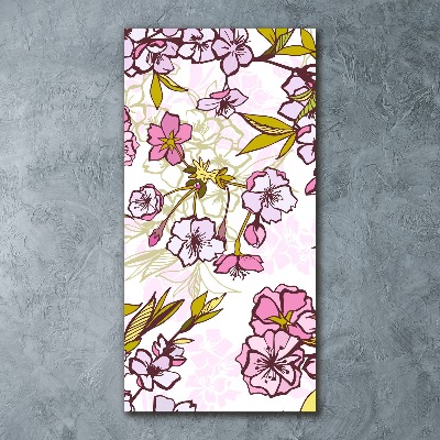 Quadro stampa su vetro acrilico verticale Fiori di ciliegio