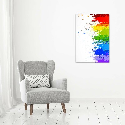 Quadro in vetro acrilico verticale Arcobaleno astratto
